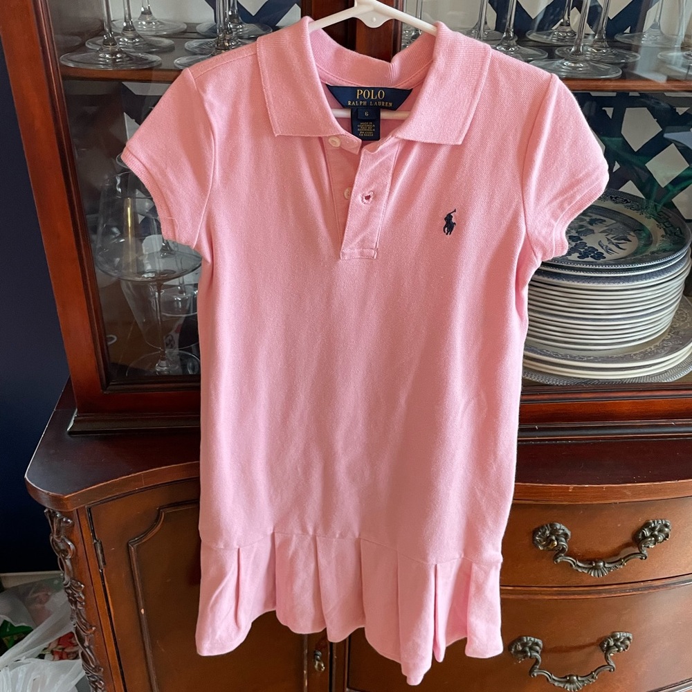 Two Ralph Lauren, One Tommy Hilfiger pink polo dresses size 6